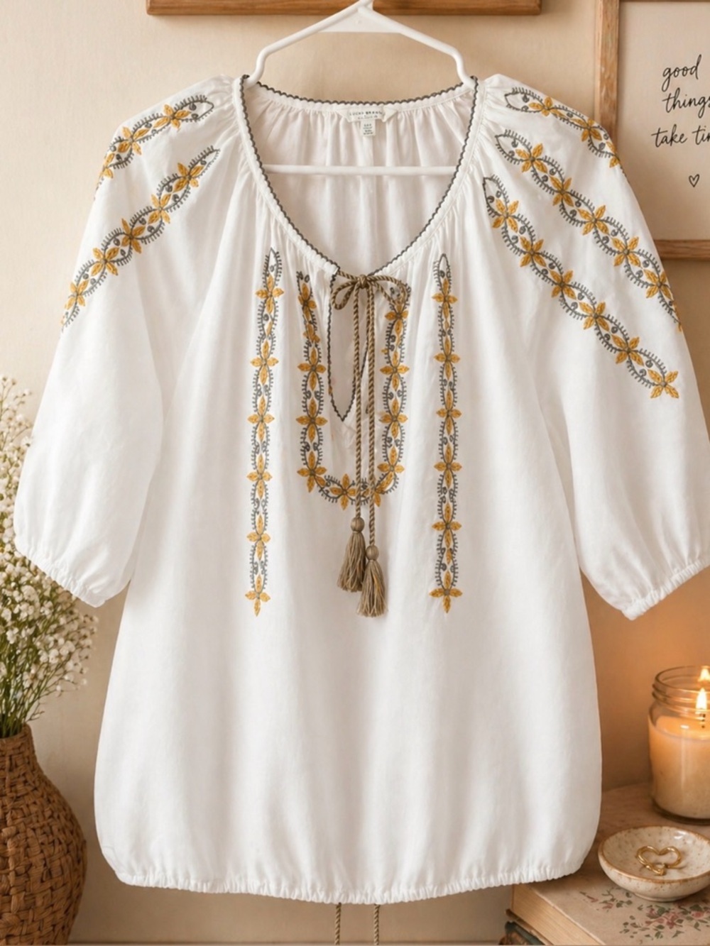 Lucky Brand Embroidered Top